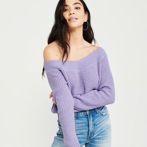 Abercrombie&Fitch Lilac Off Shoulder Sweater